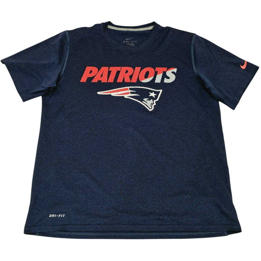 New England Patriots Nike Dri-FIT T-Shirt Men's Large Navy NFL Football Graphic